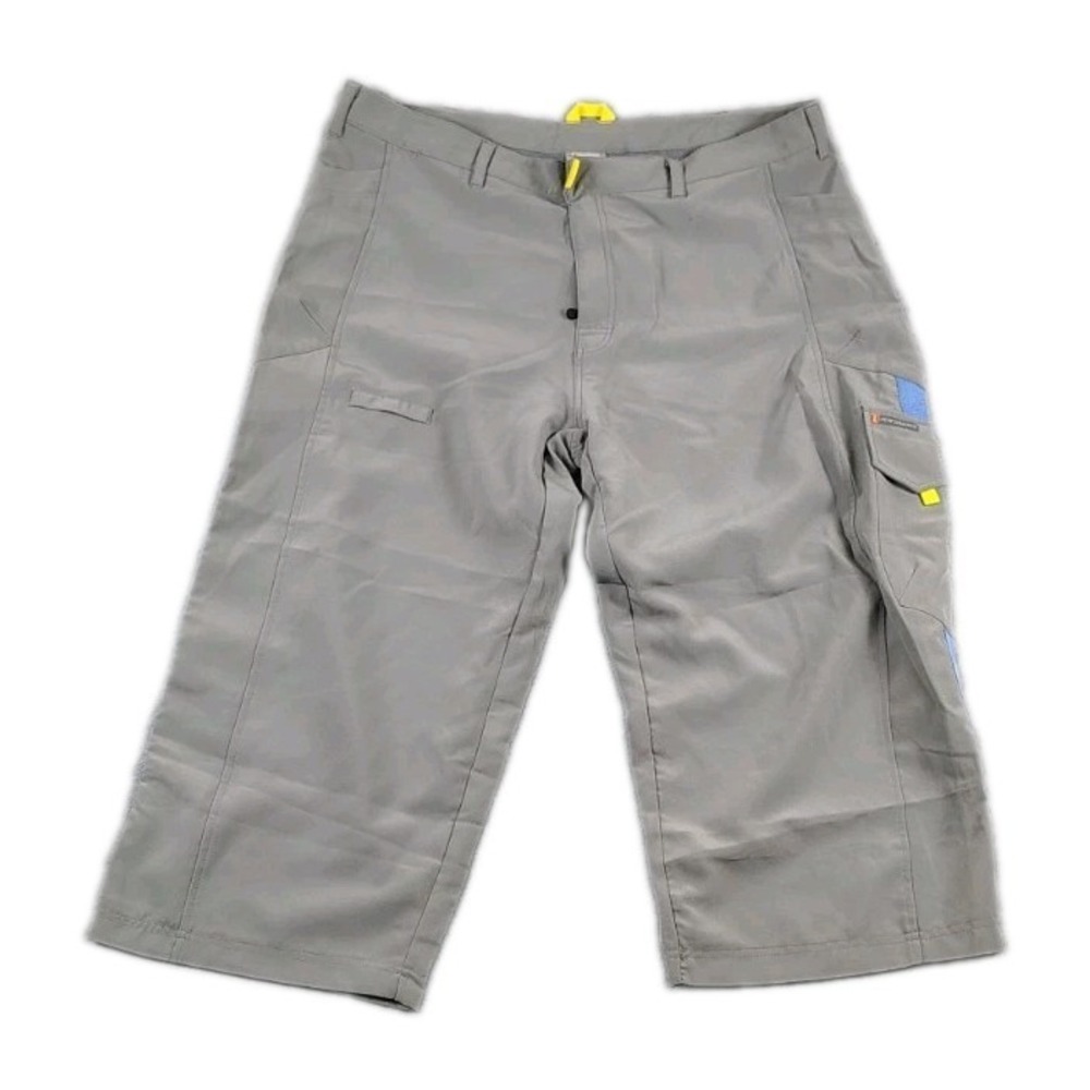 NWT Zumba Fade Cargo Capri Pants  Women's Size XXL Cement Gray Neon Yellow